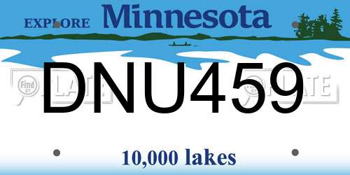 DNU459 Minnesota License Plate