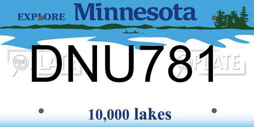 DNU781 Minnesota License Plate