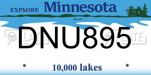 DNU895 Minnesota License Plate