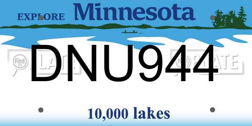 DNU944 Minnesota License Plate
