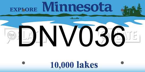 DNV036 Minnesota License Plate