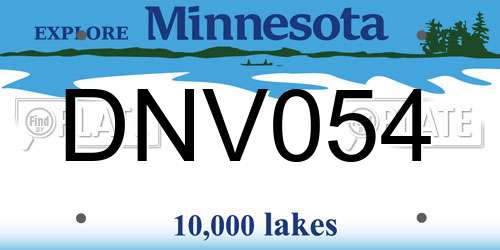 DNV054 Minnesota License Plate