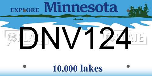 DNV124 Minnesota License Plate