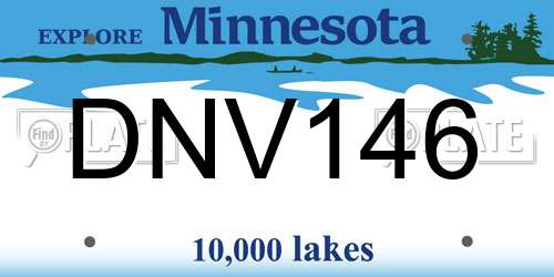DNV146 Minnesota License Plate