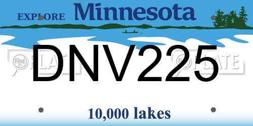 DNV225 Minnesota License Plate