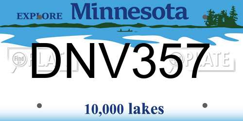 DNV357 Minnesota License Plate