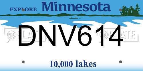 DNV614 Minnesota License Plate