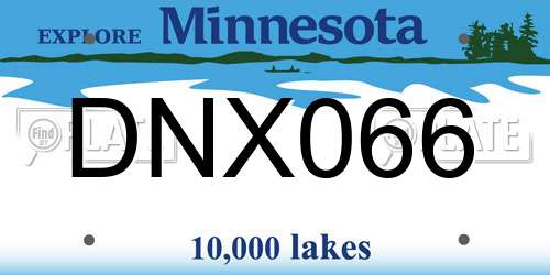 DNX066 Minnesota License Plate