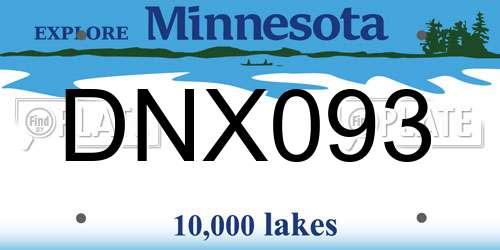 DNX093 Minnesota License Plate