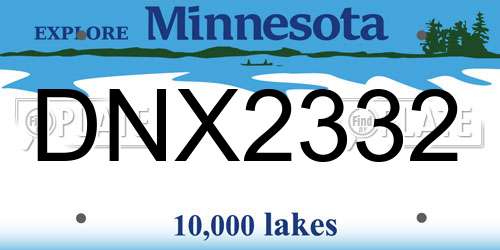 DNX2332 Minnesota License Plate