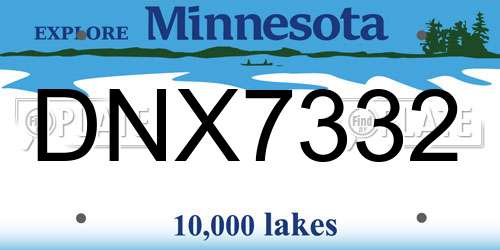 DNX7332 Minnesota License Plate