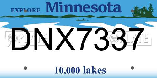 DNX7337 Minnesota License Plate