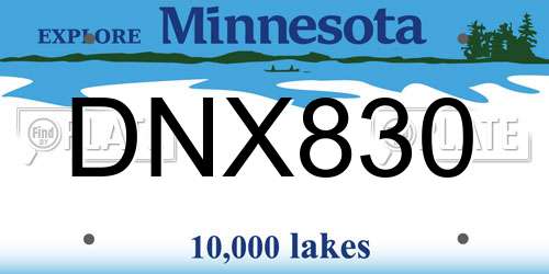 DNX830 Minnesota License Plate
