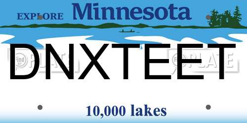 DNXTEET Minnesota License Plate