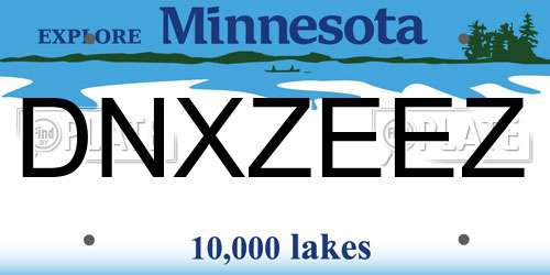 DNXZEEZ Minnesota License Plate