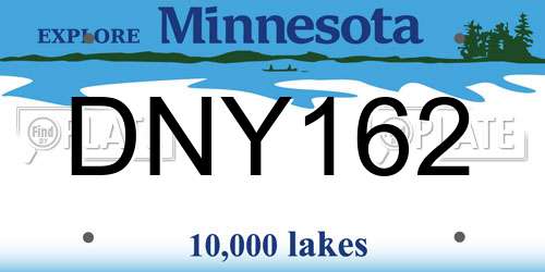 DNY162 Minnesota License Plate