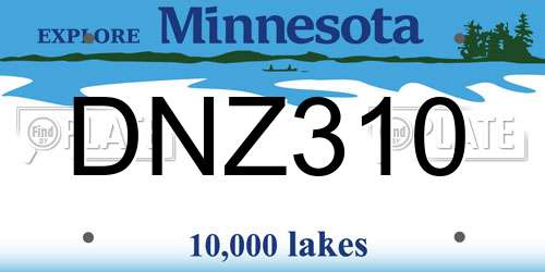 DNZ310 Minnesota License Plate