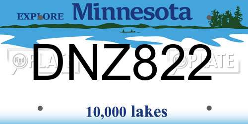 DNZ822 Minnesota License Plate