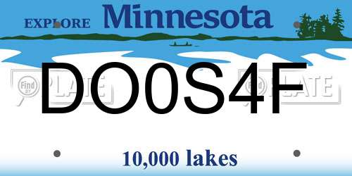 DO0S4F Minnesota License Plate