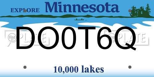 DO0T6Q Minnesota License Plate