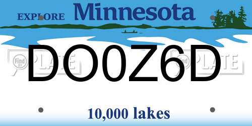 DO0Z6D Minnesota License Plate