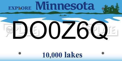 DO0Z6Q Minnesota License Plate