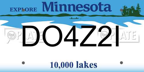 DO4Z2I Minnesota License Plate