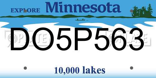 DO5P563 Minnesota License Plate