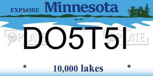 DO5T5I Minnesota License Plate