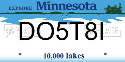 DO5T8I Minnesota License Plate