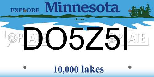 DO5Z5I Minnesota License Plate
