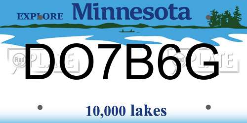 DO7B6G Minnesota License Plate