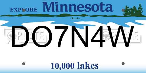 DO7N4W Minnesota License Plate