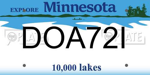 DOA72I Minnesota License Plate