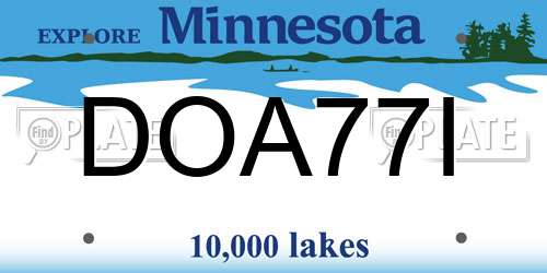 DOA77I Minnesota License Plate