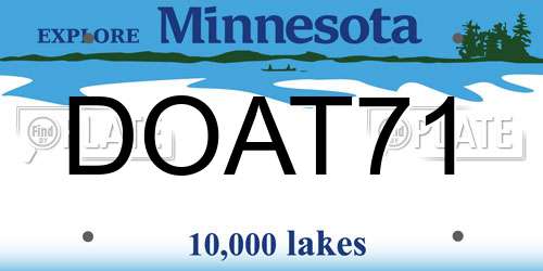 DOAT71 Minnesota License Plate