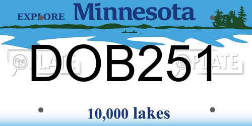 DOB251 Minnesota License Plate