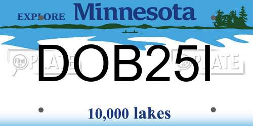 DOB25I Minnesota License Plate