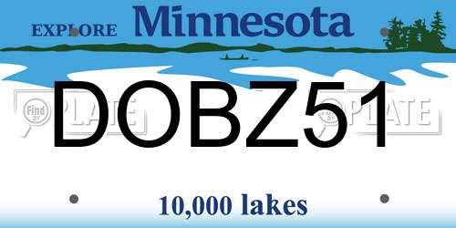 DOBZ51 Minnesota License Plate