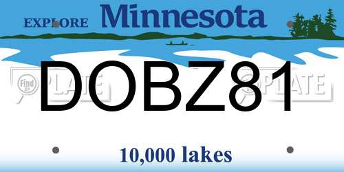 DOBZ81 Minnesota License Plate