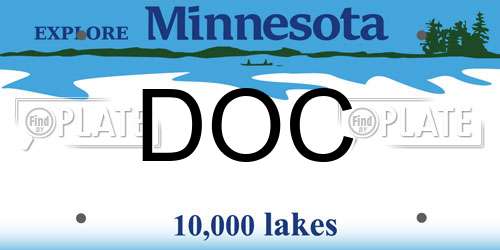 DOC Minnesota License Plate