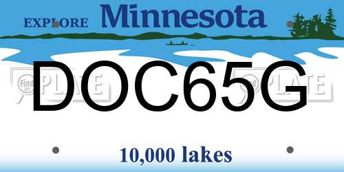 DOC65G Minnesota License Plate