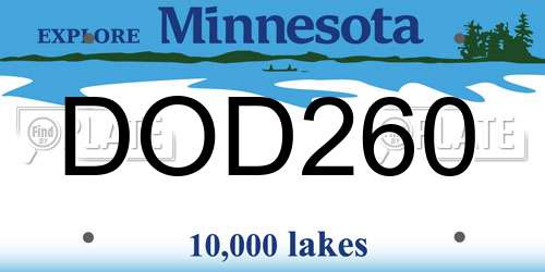 DOD260 Minnesota License Plate