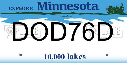 DOD76D Minnesota License Plate