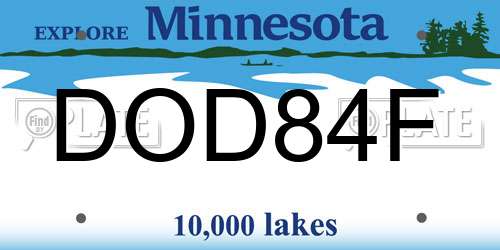 DOD84F Minnesota License Plate