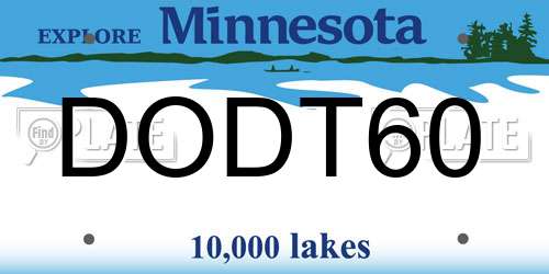 DODT60 Minnesota License Plate