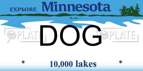 DOG Minnesota License Plate