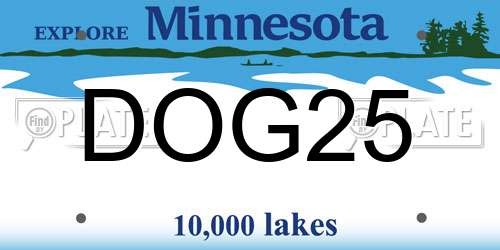 DOG25 Minnesota License Plate