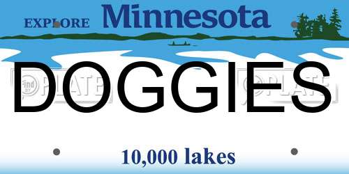 DOGGIES Minnesota License Plate