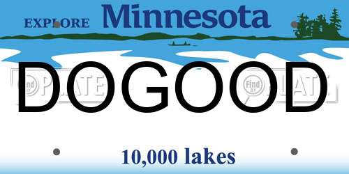 DOGOOD Minnesota License Plate